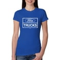 thumbnail image 1 of Wild Bobby, Ford Trucks White Sign, Cars and Trucks, Women Slim Fit Junior Tee, Royal, Small, 1 of 4