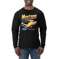 thumbnail image 1 of Wild Bobby, Ford Yellow Mustang Horsepower Cars and Trucks Men Long Sleeve Shirt, Black, XX-Large, 1 of 6