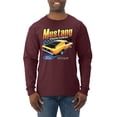 thumbnail image 1 of Wild Bobby, Ford Yellow Mustang Horsepower Cars and Trucks Men Long Sleeve Shirt, Maroon, 3X-Large, 1 of 6