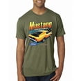 thumbnail image 1 of Wild Bobby, Ford Yellow Mustang Horsepower Cars and Trucks Men Premium Tri Blend Tee, Military Green, XX-Large, 1 of 6