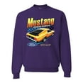thumbnail image 1 of Wild Bobby, Ford Yellow Mustang Horsepower Cars and Trucks Unisex Crewneck Graphic Sweatshirt, Purple, X-Large, 1 of 6