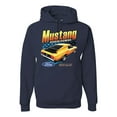 thumbnail image 1 of Wild Bobby, Ford Yellow Mustang Horsepower Cars and Trucks Unisex Graphic Hoodie Sweatshirt, Navy, XX-Large, 1 of 6