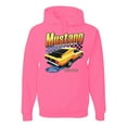 thumbnail image 1 of Wild Bobby, Ford Yellow Mustang Horsepower Cars and Trucks Unisex Graphic Hoodie Sweatshirt, Neon Pink, X-Large, 1 of 6