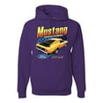 thumbnail image 1 of Wild Bobby, Ford Yellow Mustang Horsepower Cars and Trucks Unisex Graphic Hoodie Sweatshirt, Purple, Small, 1 of 6