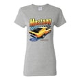 thumbnail image 1 of Wild Bobby Ford Yellow Mustang Horsepower Cars and Trucks Women Graphic Tee, Heather Grey, Large, 1 of 6
