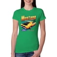 thumbnail image 1 of Wild Bobby, Ford Yellow Mustang Horsepower Cars and Trucks Women Slim Fit Junior Tee, Kelly, Large, 1 of 6