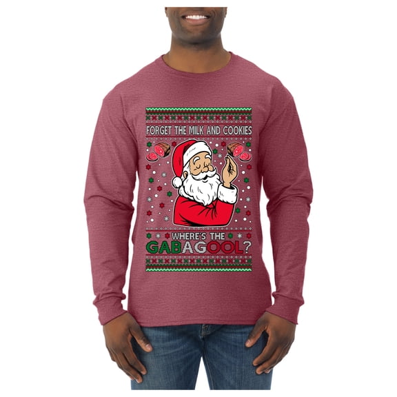 Wild Bobby Forget The Milk And Cookies, Where's The Gabagool? Funny Italian Capicola, Italian American Slang Christmas Sweater | Holiday Men Long Sleeve Shirt