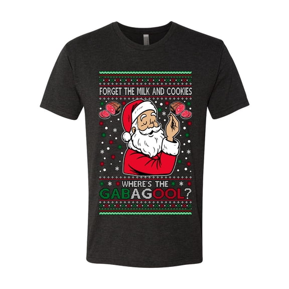 Wild Bobby Forget The Milk And Cookies, Where's The Gabagool? Funny Italian Capicola, Italian American Slang Christmas Sweater | Holiday Men Premium Tri Blend Tee