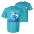 thumbnail image 1 of Wild Bobby, Fresh Water Swordfish Atlantic Pacific Fish, Fishing, Front and Back Garment-Dyed Short Sleeve Tees, Blue Lagoon, Small, 1 of 3