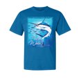 thumbnail image 1 of Wild Bobby, Fresh Water Swordfish Atlantic Pacific, Fish, Garment-Dyed Washed Look Short Sleeve Tees, Cobalt, Large, 1 of 3