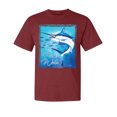 thumbnail image 1 of Wild Bobby, Fresh Water Swordfish Atlantic Pacific, Fish, Garment-Dyed Washed Look Short Sleeve Tees, Tomato, 2XL, 1 of 3