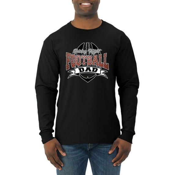 Wild Bobby, Friday Night Football Dad, Sports, Men Long Sleeve Shirt, Black, 3X-Large