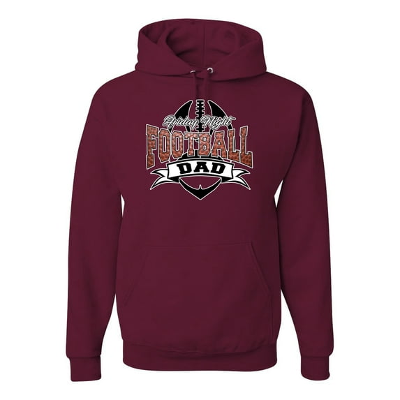 Wild Bobby, Friday Night Football Dad, Sports, Unisex Graphic Hoodie Sweatshirt, Maroon, Medium