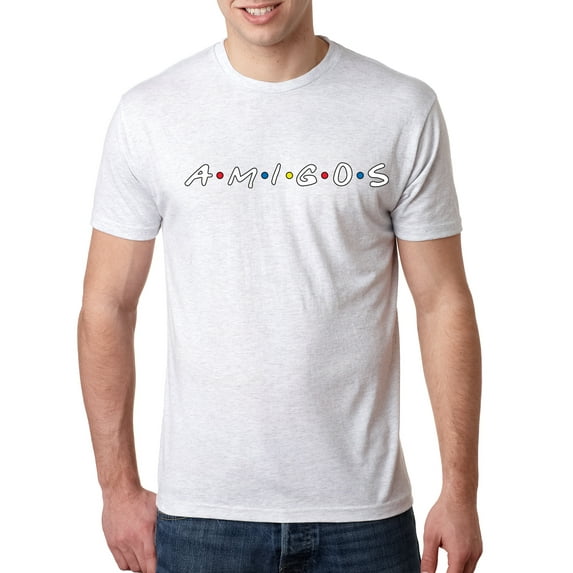 Wild Bobby, Friends Amigos Parody Pop Mens Premium Tri Blend T-Shirt, Heather White, Medium