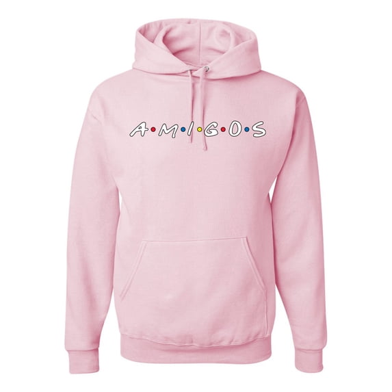 Wild Bobby, Friends Amigos Parody Pop Unisex Graphic Hoodie Sweatshirt, Light Pink, 2XL