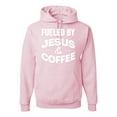 thumbnail image 1 of Wild Bobby, Fueled by Jesus and Coffee Funny Christian | Mens Inspirational/Christian Hooded Sweatshirt Graphic Hoodie, Light Pink, 3XL, 1 of 3