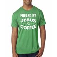 thumbnail image 1 of Wild Bobby, Fueled by Jesus and Coffee Funny Christian | Mens Inspirational/Christian Premium Tri Blend T-Shirt, Envy, Medium, 1 of 3