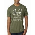 thumbnail image 1 of Wild Bobby, Funny Christian Quote Jesus Loves This Hot Mess, Inspirational/Christian, Men Premium Tri Blend Tee, Military Green, Small, 1 of 3