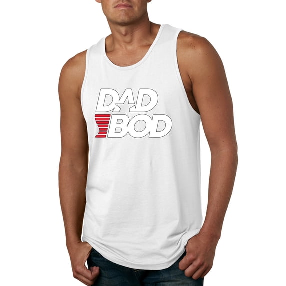 Wild Bobby, Funny Dad Bod Logo, Pop Culture, Men Graphic Tank Top, White, 3X-Large