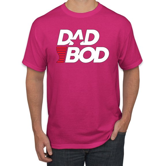 Wild Bobby, Funny Dad Bod Logo, Pop Culture, Men Graphic Tee, Fuschia, X-Large