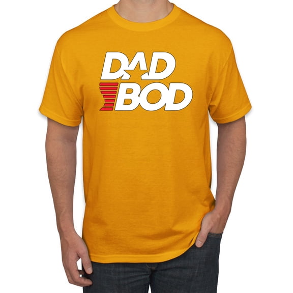 Wild Bobby, Funny Dad Bod Logo, Pop Culture, Men Graphic Tee, Gold, Large