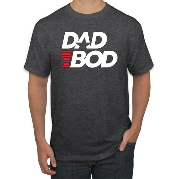 Wild Bobby, Funny Dad Bod Logo, Pop Culture, Men Graphic Tee, Heather Black, 5X-Large