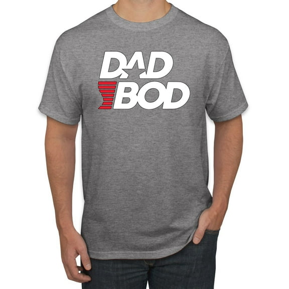 Wild Bobby, Funny Dad Bod Logo, Pop Culture, Men Graphic Tee, Heather Grey, XX-Large