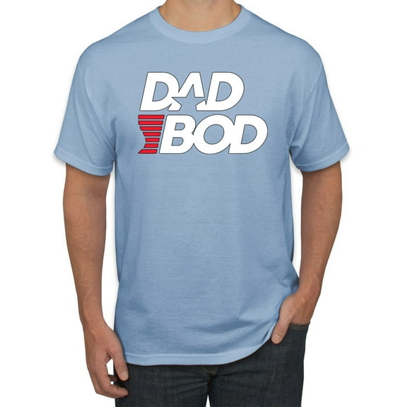 Wild Bobby, Funny Dad Bod Logo, Pop Culture, Men Graphic Tee, Light Blue, 4X-Large