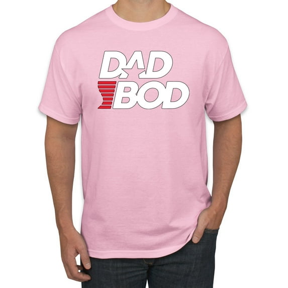 Wild Bobby, Funny Dad Bod Logo, Pop Culture, Men Graphic Tee, Light Pink, Small