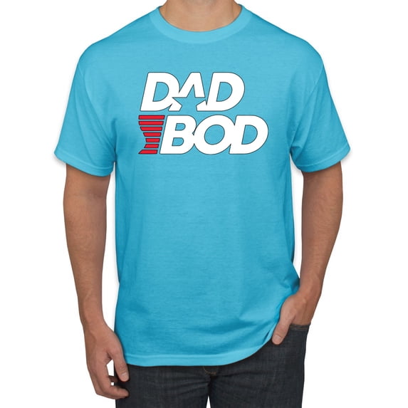 Wild Bobby, Funny Dad Bod Logo, Pop Culture, Men Graphic Tee, Light Turquoise, 4X-Large