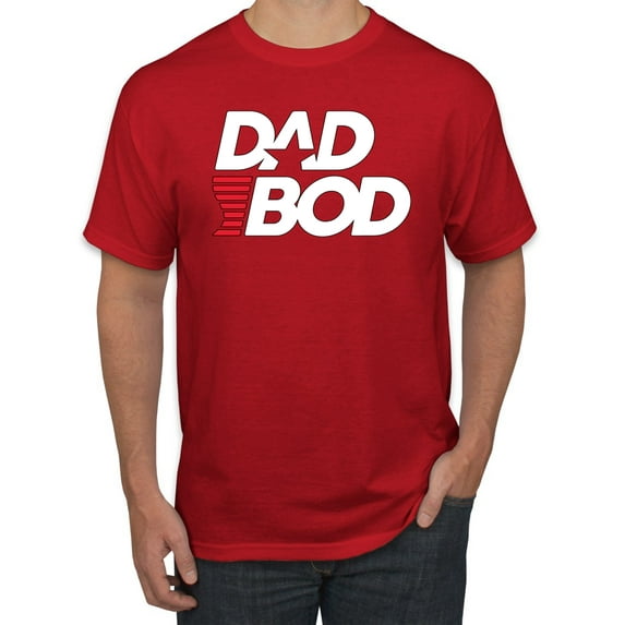 Wild Bobby, Funny Dad Bod Logo, Pop Culture, Men Graphic Tee, Red, 5X-Large