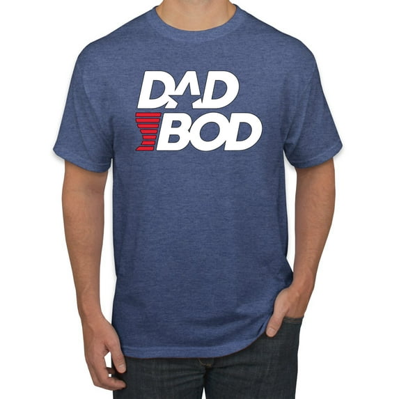 Wild Bobby, Funny Dad Bod Logo, Pop Culture, Men Graphic Tee, Vintage Heather Blue, 4X-Large