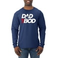 thumbnail image 1 of Wild Bobby, Funny Dad Bod Logo, Pop Culture, Men Long Sleeve Shirt, Navy, Large, 1 of 4