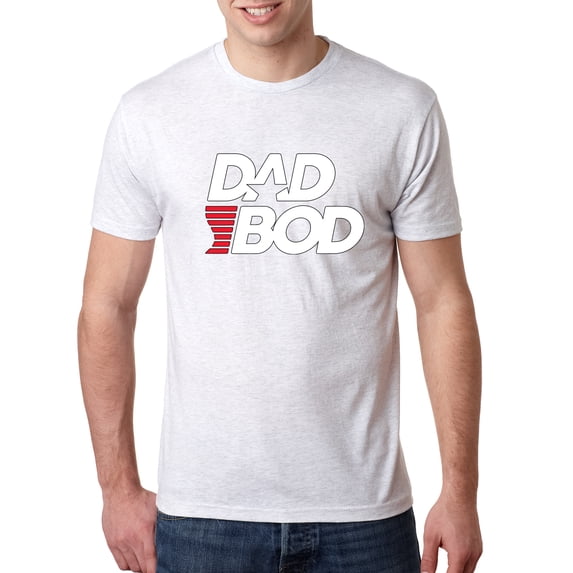 Wild Bobby, Funny Dad Bod Logo, Pop Culture, Men Premium Tri Blend Tee, Heather White, Medium