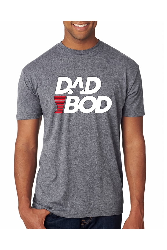, Funny Dad Bod Logo, Pop Culture, Men Premium Tri Blend Tee, Premium Heather, Large