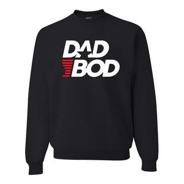 Wild Bobby, Funny Dad Bod Logo, Pop Culture, Unisex Crewneck Graphic Sweatshirt, Black, Small