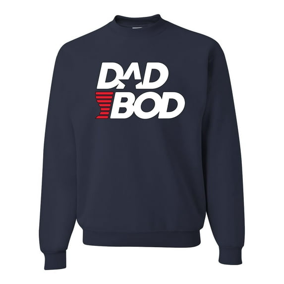 Wild Bobby, Funny Dad Bod Logo, Pop Culture, Unisex Crewneck Graphic Sweatshirt, Navy, 3X-Large