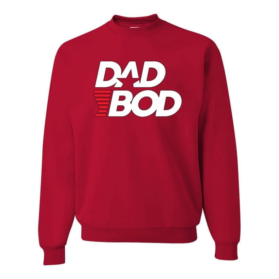 Wild Bobby, Funny Dad Bod Logo, Pop Culture, Unisex Crewneck Graphic Sweatshirt, Red, Large