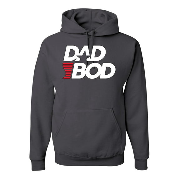 Wild Bobby, Funny Dad Bod Logo, Pop Culture, Unisex Graphic Hoodie Sweatshirt, Charcoal, Medium