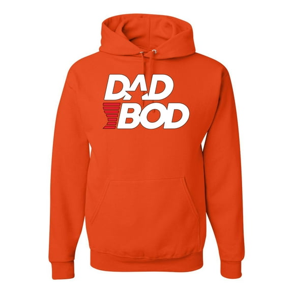 Wild Bobby, Funny Dad Bod Logo, Pop Culture, Unisex Graphic Hoodie Sweatshirt, Orange, Small
