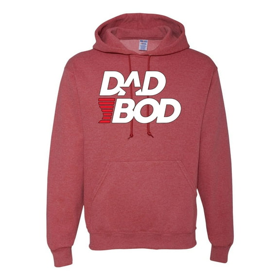 Wild Bobby, Funny Dad Bod Logo, Pop Culture, Unisex Graphic Hoodie Sweatshirt, Vintage Heather Red, Medium