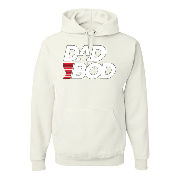 Wild Bobby, Funny Dad Bod Logo, Pop Culture, Unisex Graphic Hoodie Sweatshirt, White, X-Large
