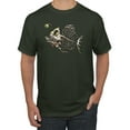 thumbnail image 1 of Wild Bobby, Funny Fishbone Skeleton Angler Fish, Animal Lover, Men Graphic Tees, Forest Green, 3XL, 1 of 3
