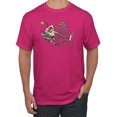thumbnail image 1 of Wild Bobby, Funny Fishbone Skeleton Angler Fish, Animal Lover, Men Graphic Tees, Fuschia, 2XL, 1 of 3