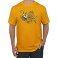 thumbnail image 1 of Wild Bobby, Funny Fishbone Skeleton Angler Fish, Animal Lover, Men Graphic Tees, Gold, 2XL, 1 of 3