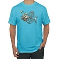 thumbnail image 1 of Wild Bobby, Funny Fishbone Skeleton Angler Fish, Animal Lover, Men Graphic Tees, Light Turquoise, X-Large, 1 of 3