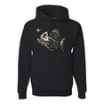 thumbnail image 1 of Wild Bobby, Funny Fishbone Skeleton Angler Fish, Animal Lover, Unisex Graphic Hoodie Sweatshirt, Black, Small, 1 of 3
