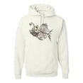thumbnail image 1 of Wild Bobby, Funny Fishbone Skeleton Angler Fish, Animal Lover, Unisex Graphic Hoodie Sweatshirt, White, Small, 1 of 3