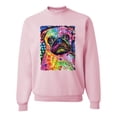 thumbnail image 1 of Wild Bobby, Funny Neon Pug | Dean Russo Art Animal Lover Unisex Crewneck Sweatshirt, Light Pink, 3X-Large, 1 of 6