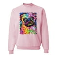 thumbnail image 1 of Wild Bobby, Funny Neon Pug | Dean Russo Art Animal Lover Unisex Crewneck Sweatshirt, Light Pink, Small, 1 of 6